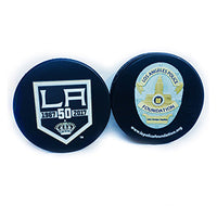 L.A. Kings 50th Anniversary Puck with LAPF Badge